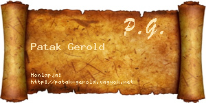 Patak Gerold névjegykártya